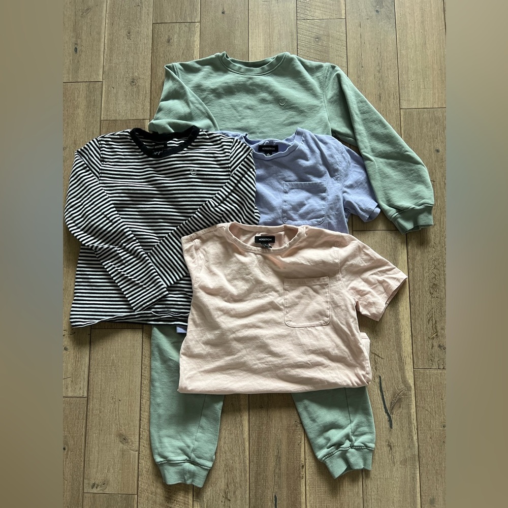 Boys Nordstrom 7/8 &8/10Clothing Bundle 1Jogger,1 Long Sleeve,2Pocket T-shirts